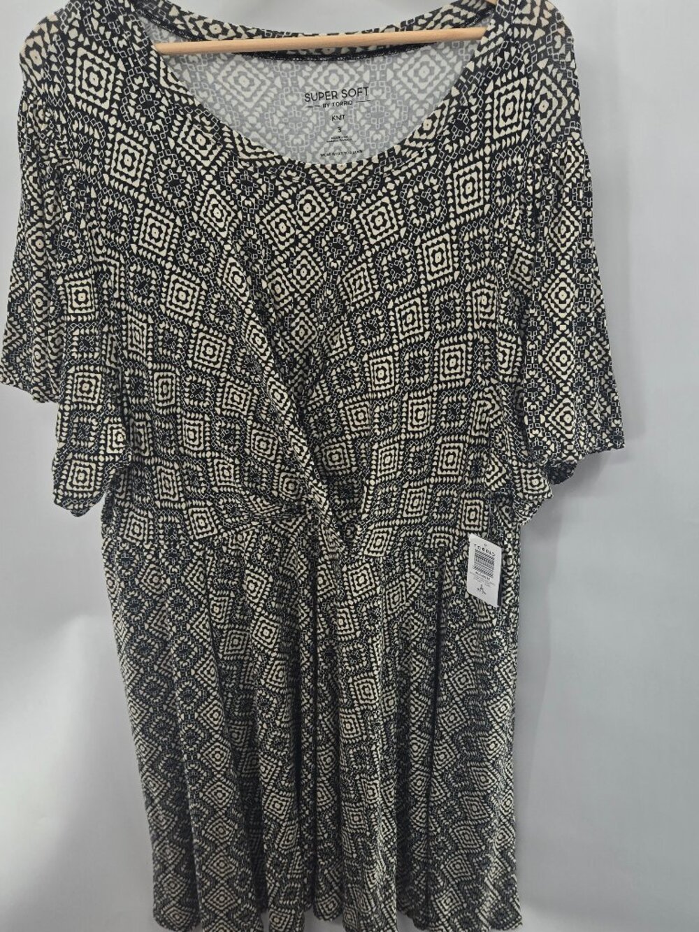 Torrid Super Soft Ditsy Tribal Print Balloon Sleeve A-Line Mini Dress Size 3/3x